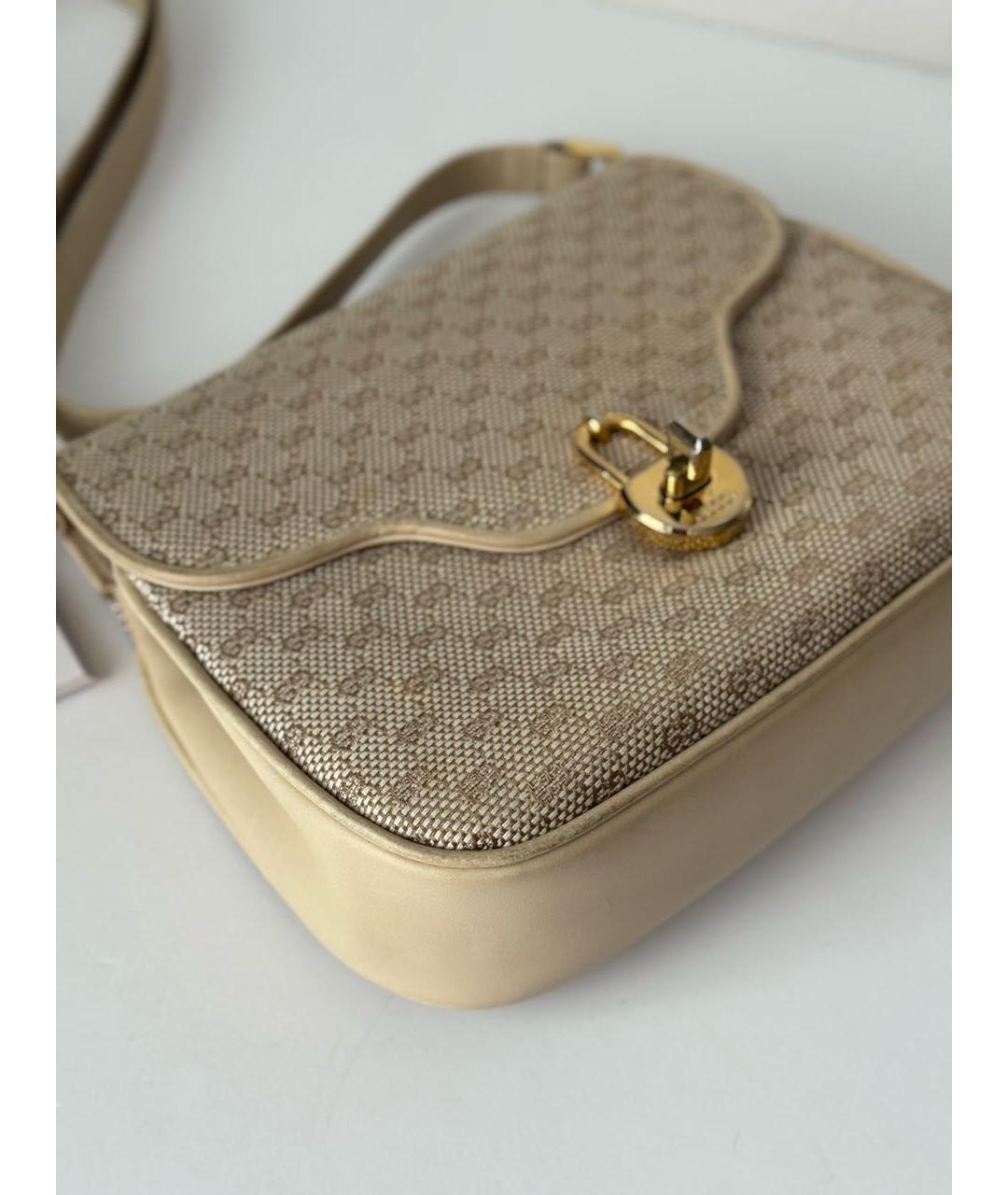 GUCCI Бежевая кожаная сумка через плечо, фото 3