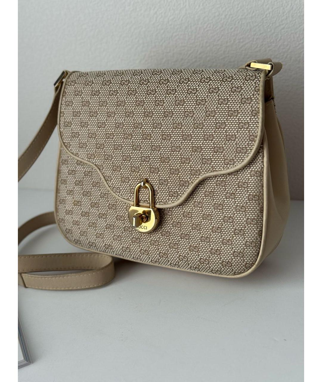 GUCCI Бежевая кожаная сумка через плечо, фото 4