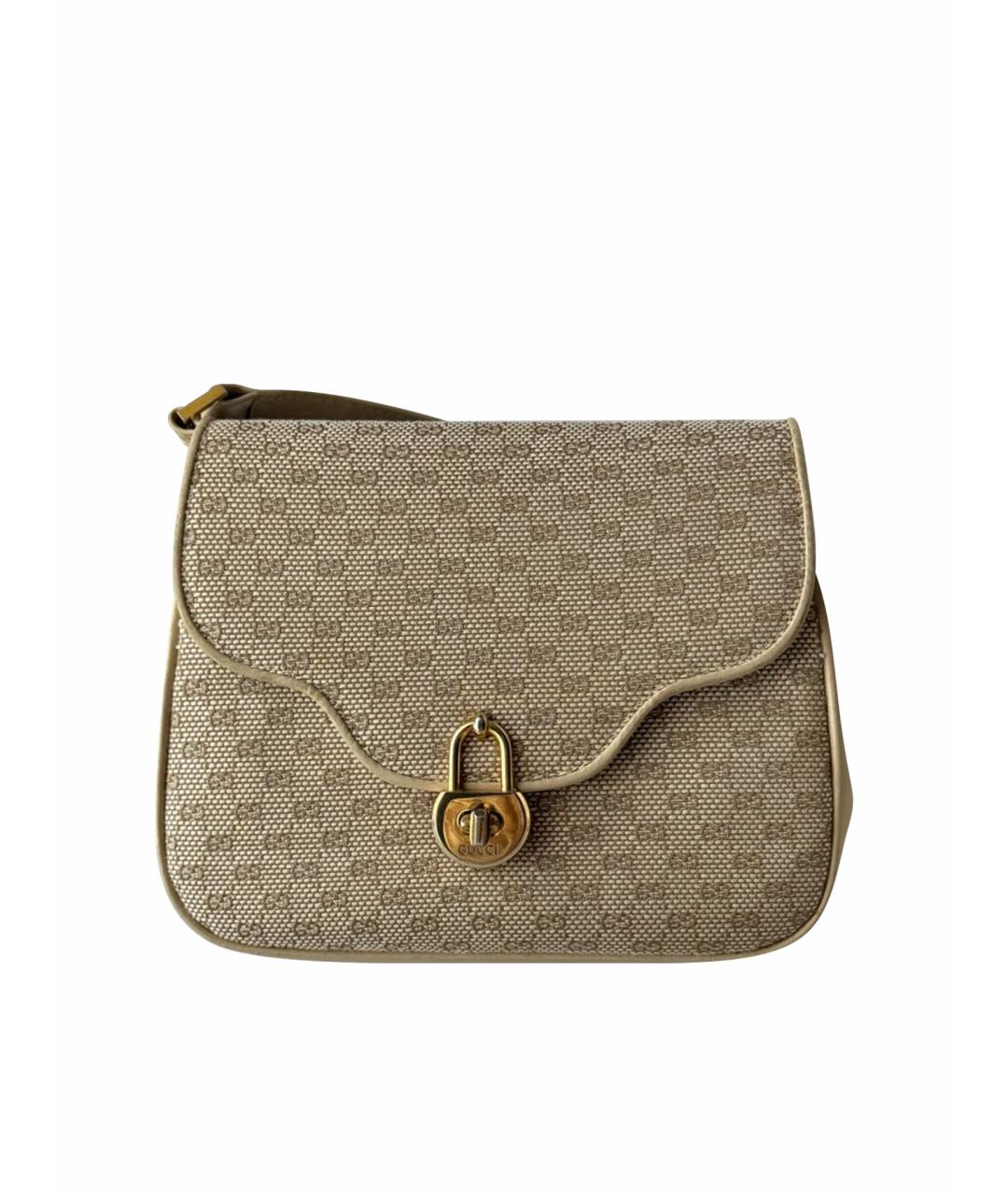 GUCCI Бежевая кожаная сумка через плечо, фото 1