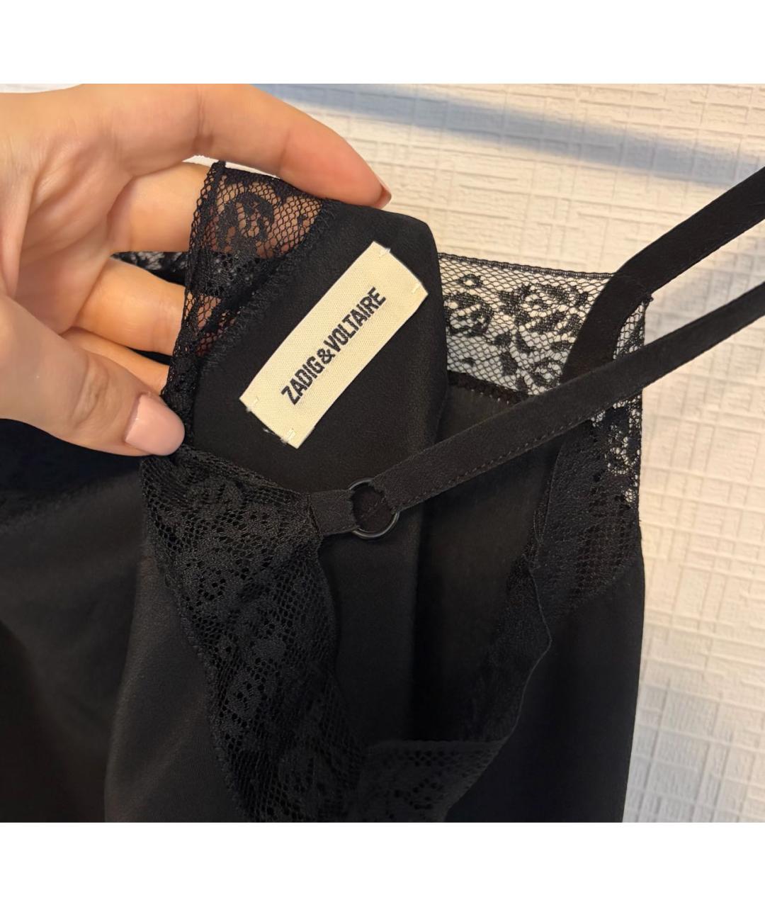 ZADIG & VOLTAIRE Черная шелковая майка, фото 4