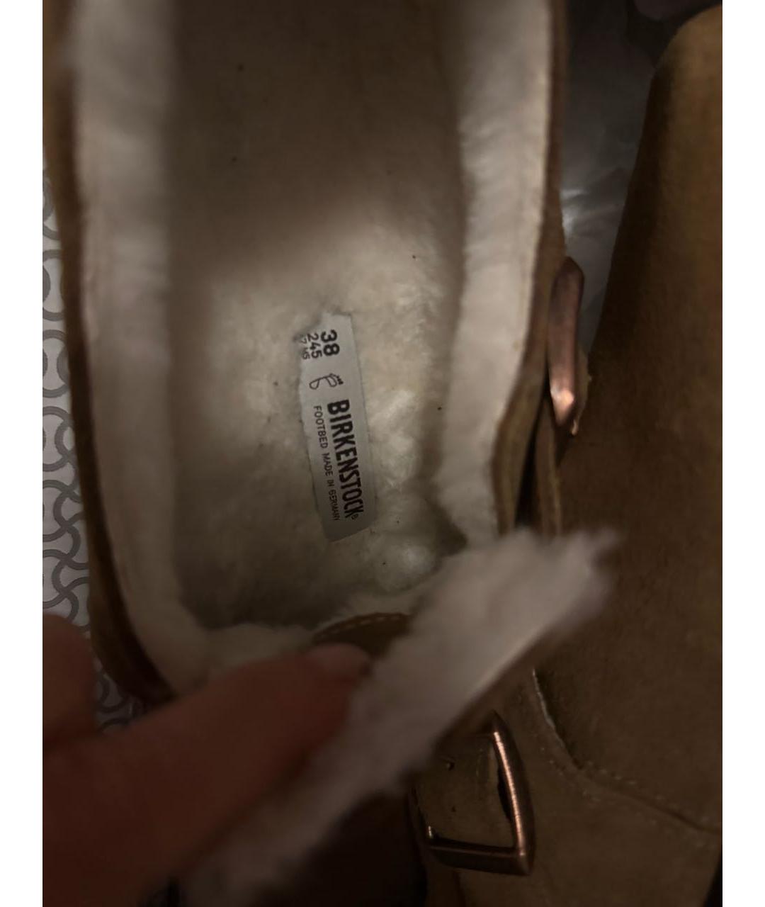 BIRKENSTOCK Горчичные замшевые сабо, фото 3