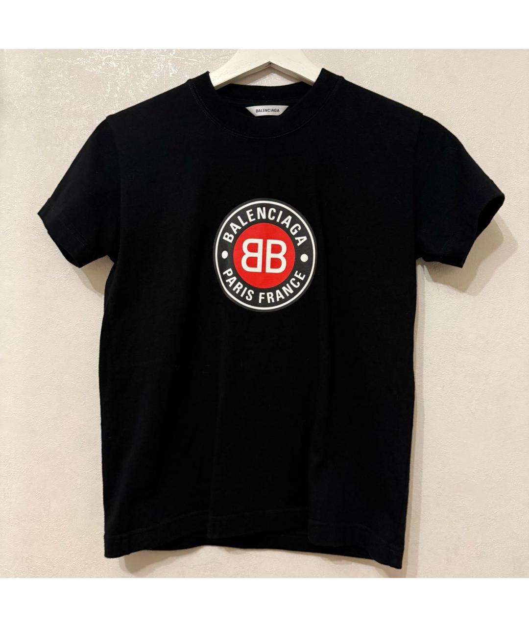 BALENCIAGA Черная хлопковая футболка, фото 5