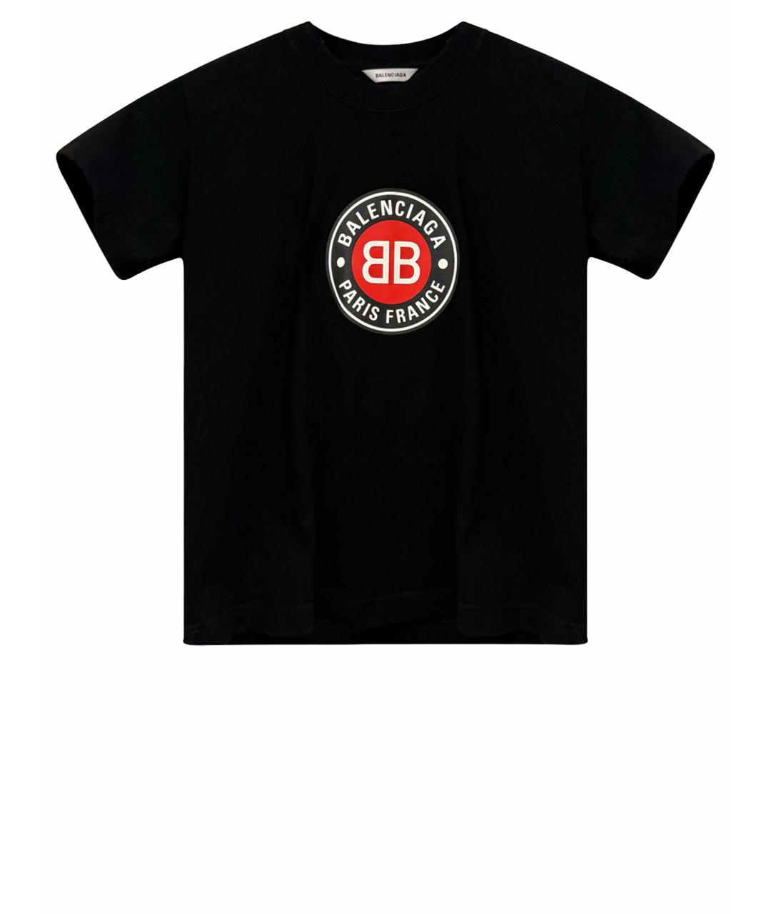 BALENCIAGA Черная хлопковая футболка, фото 1