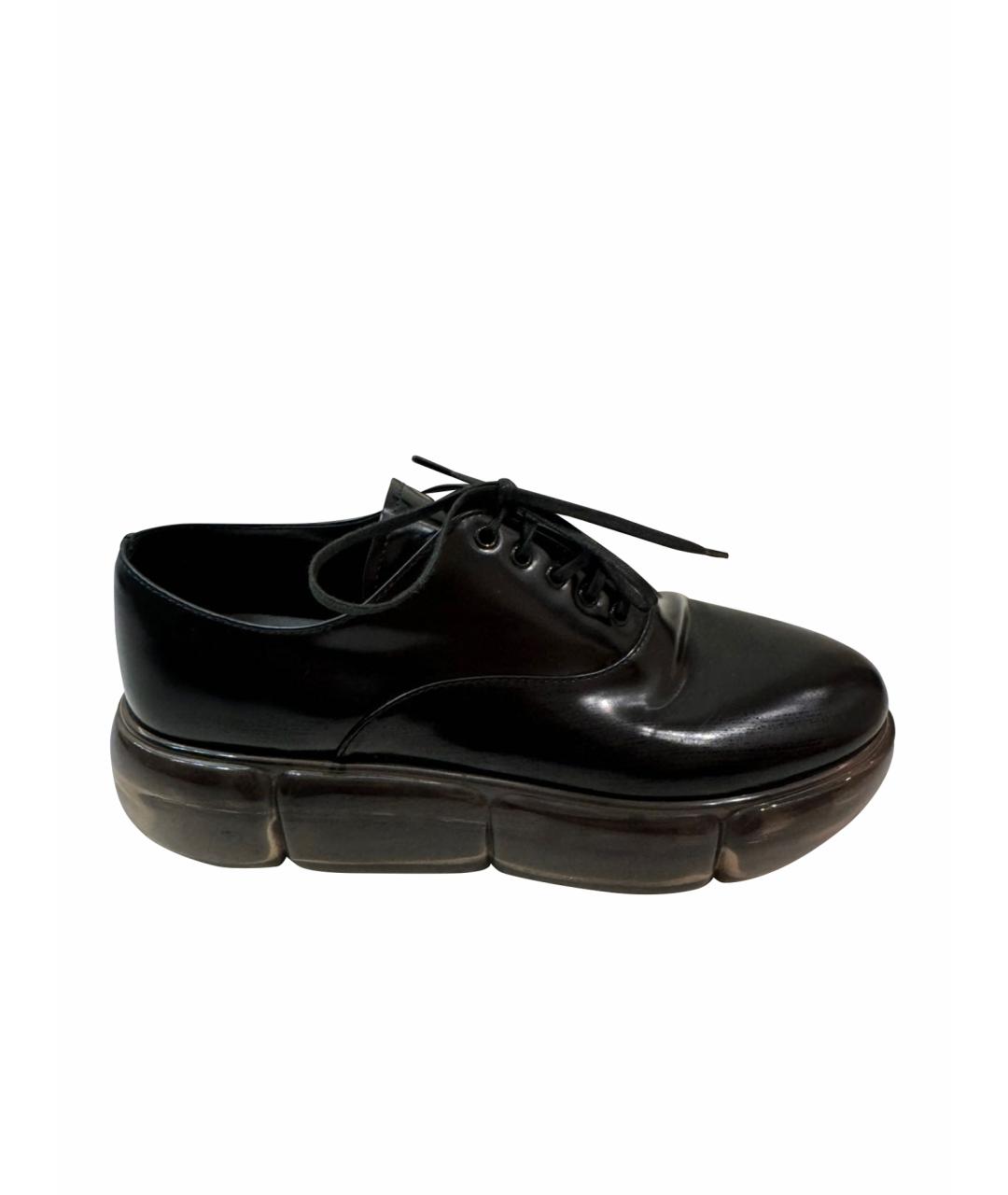 PRADA Черные кожаные брогги и оксфорды, фото 7