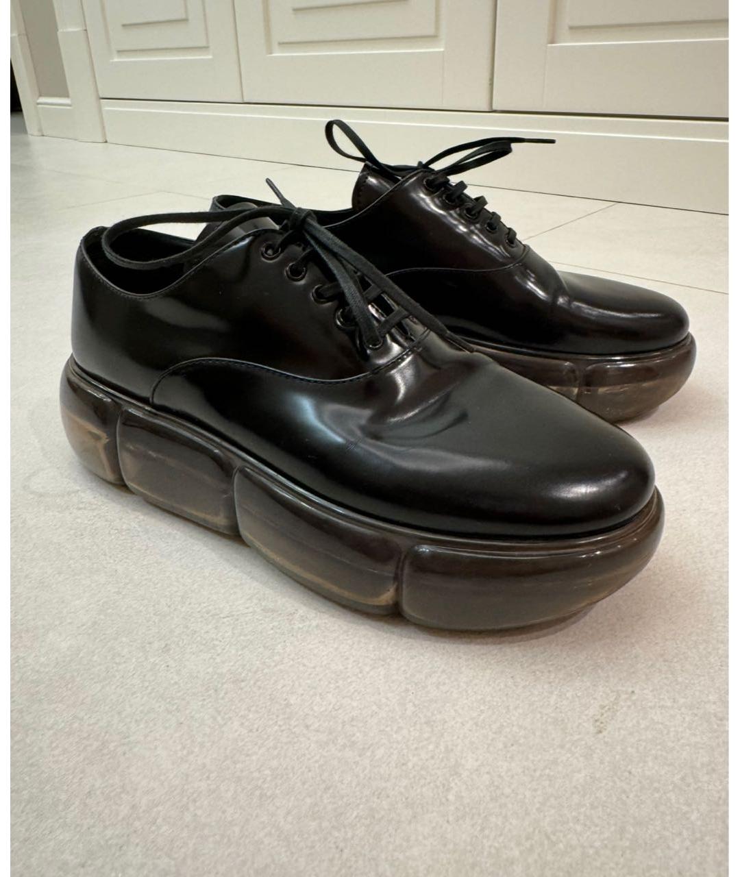 PRADA Черные кожаные брогги и оксфорды, фото 2