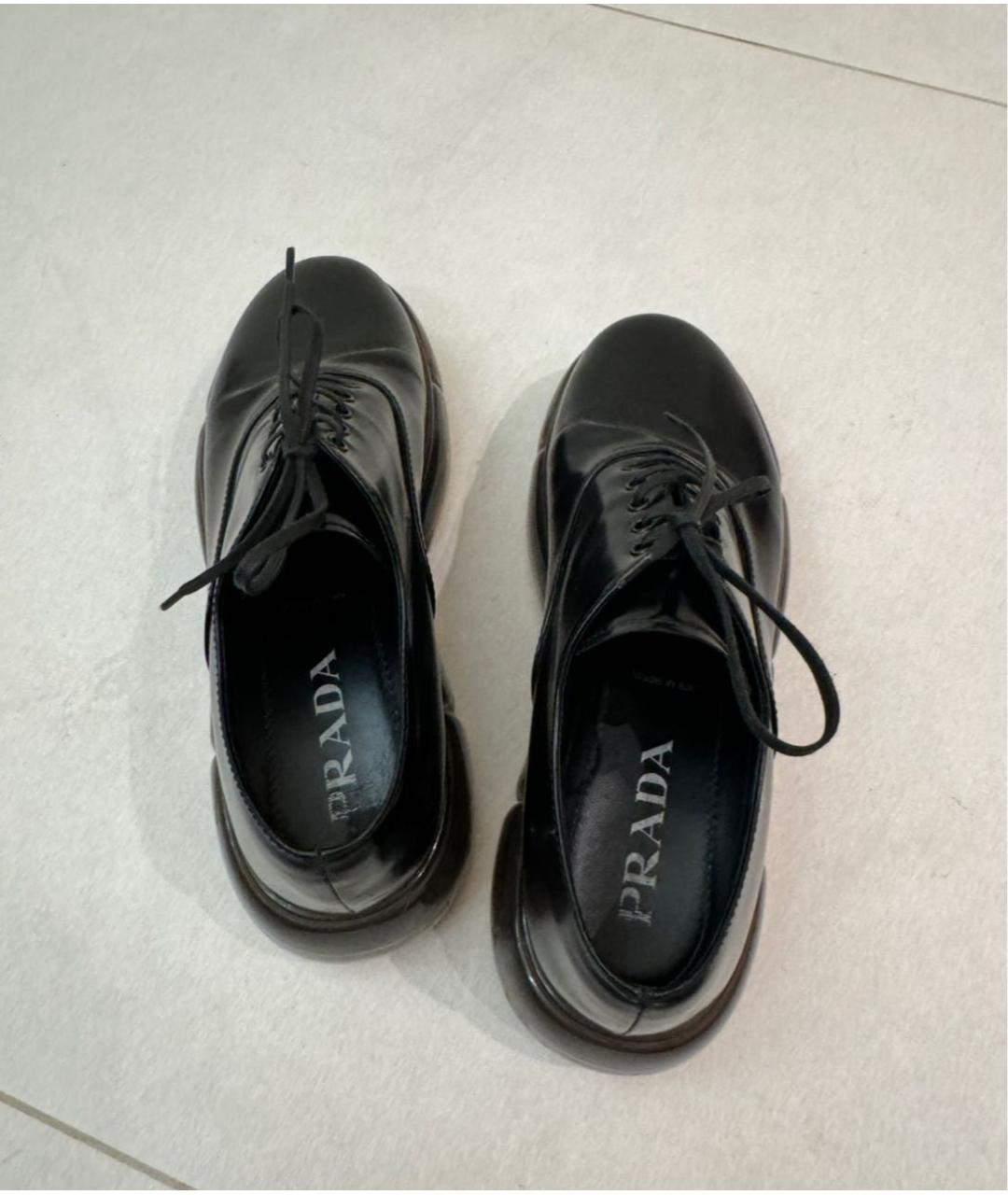 PRADA Черные кожаные брогги и оксфорды, фото 3