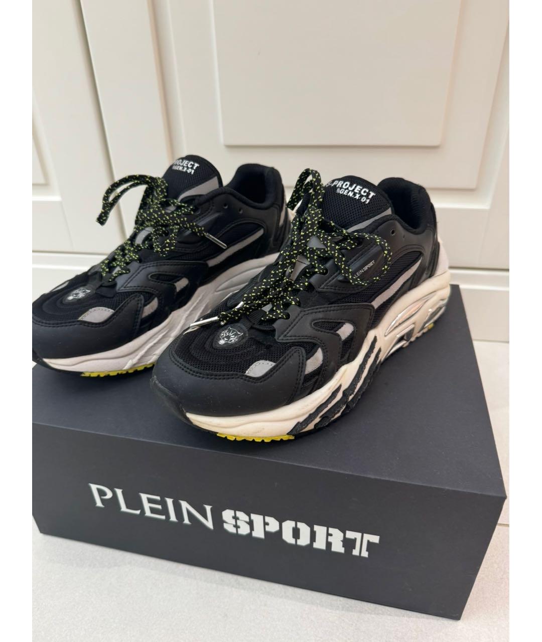 PHILIPP PLEIN Черные кожаные высокие кроссовки / кеды, фото 6