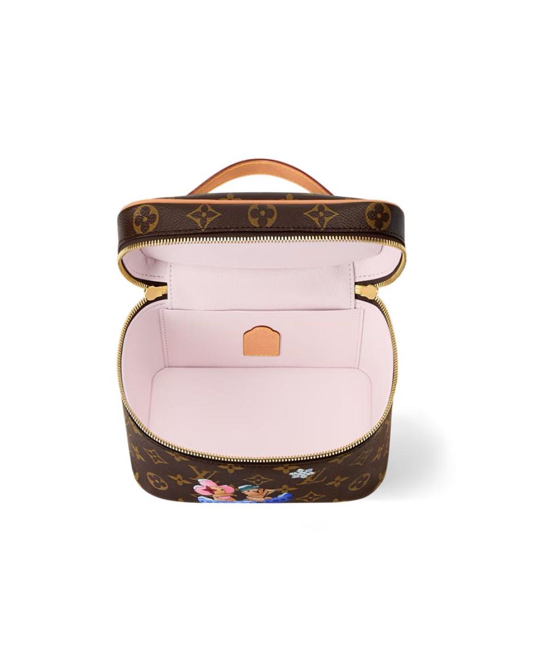 LOUIS VUITTON Коричневая кожаная косметичка, фото 3