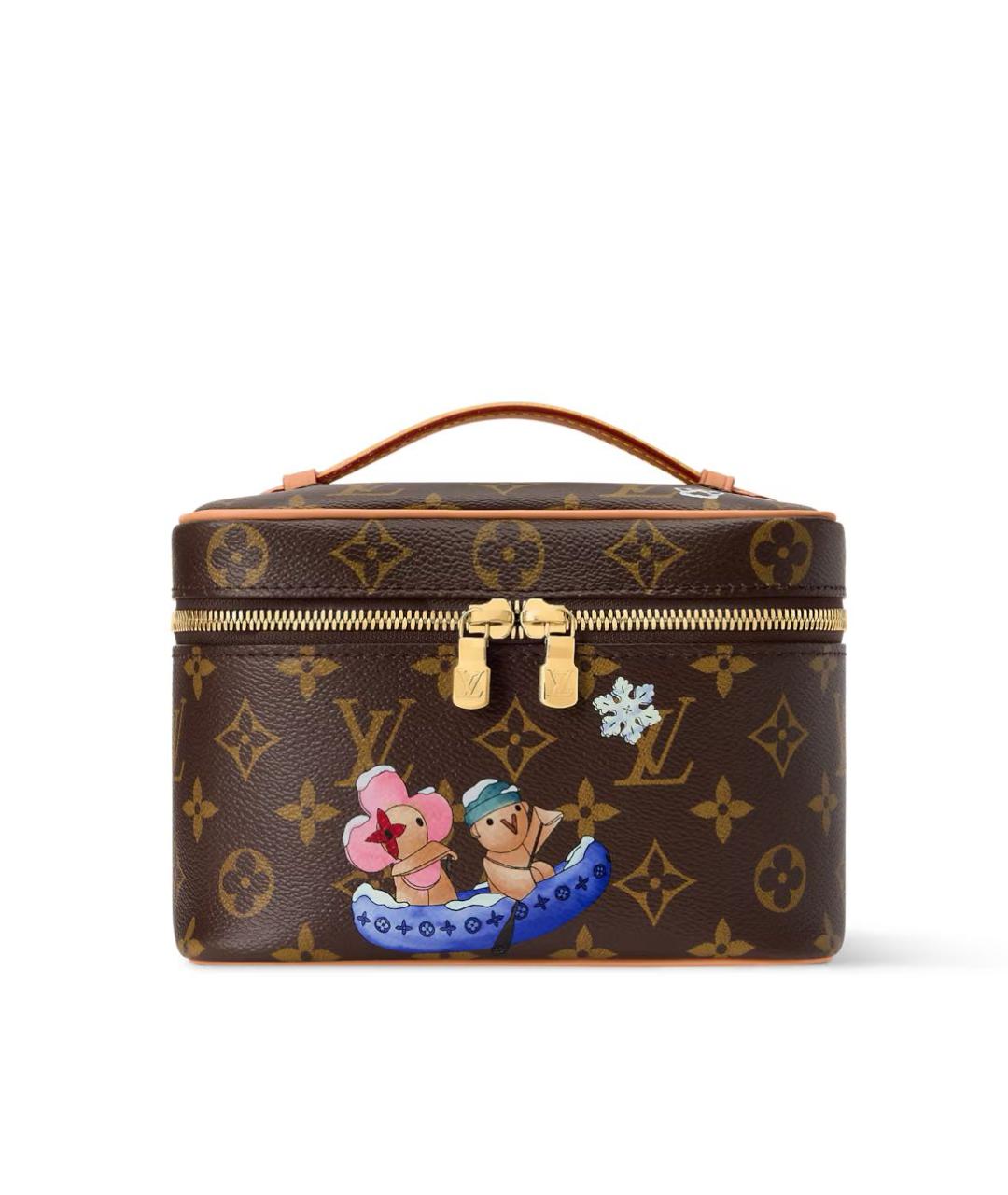 LOUIS VUITTON Коричневая кожаная косметичка, фото 2