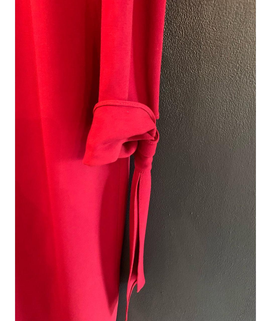 ROLAND MOURET Бордовое вискозное коктейльное платье, фото 4