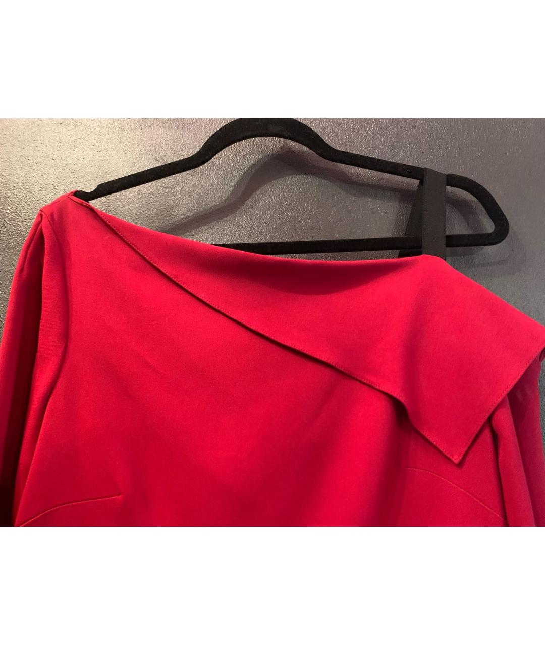 ROLAND MOURET Бордовое вискозное коктейльное платье, фото 3