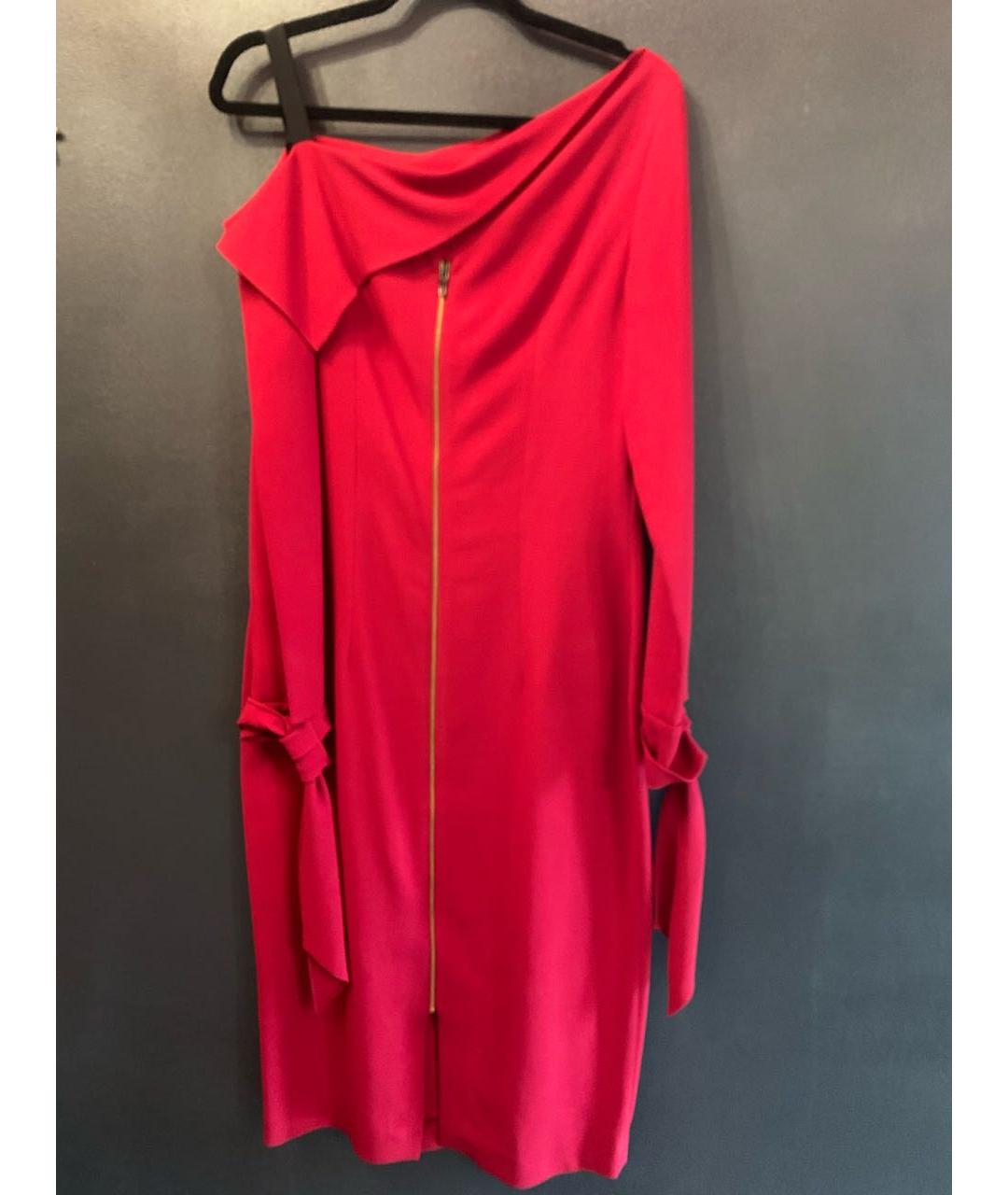 ROLAND MOURET Бордовое вискозное коктейльное платье, фото 2
