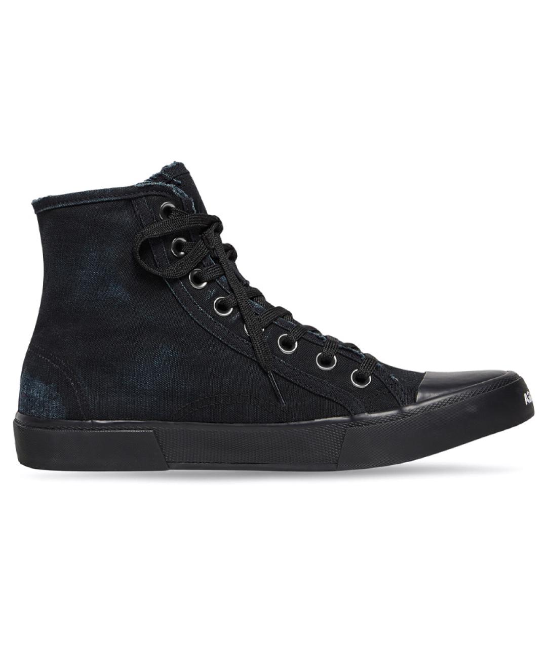 BALENCIAGA Черные текстильные высокие кроссовки / кеды, фото 1