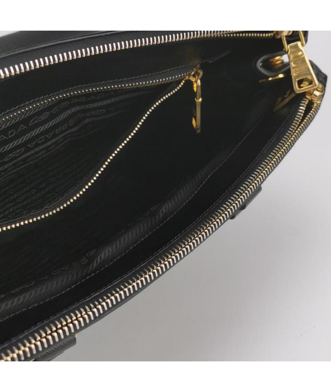 PRADA Черная кожаная сумка тоут, фото 6