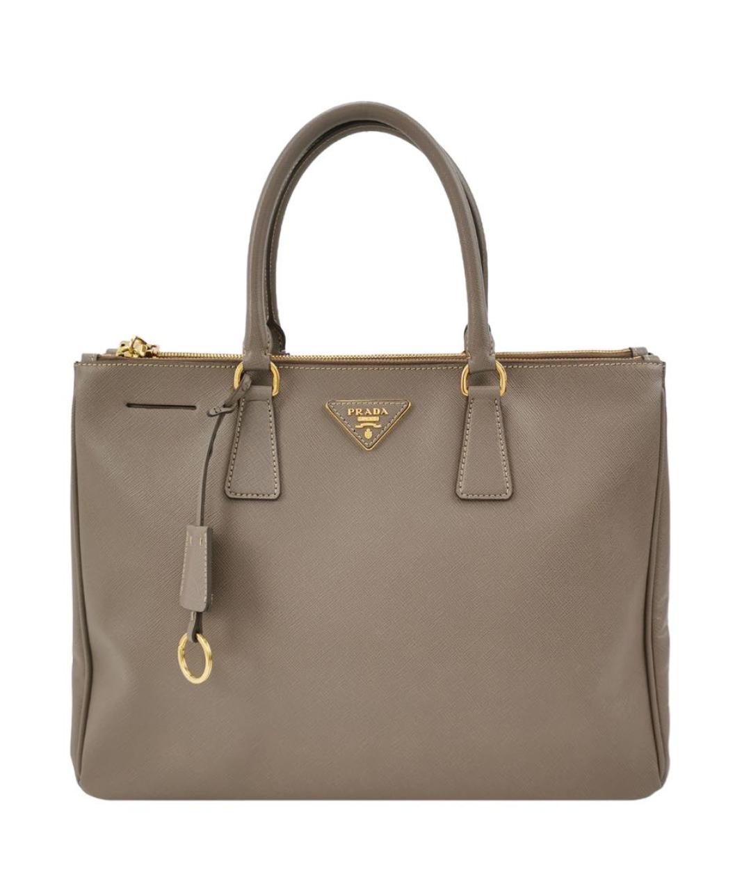 PRADA Бежевая кожаная сумка тоут, фото 1