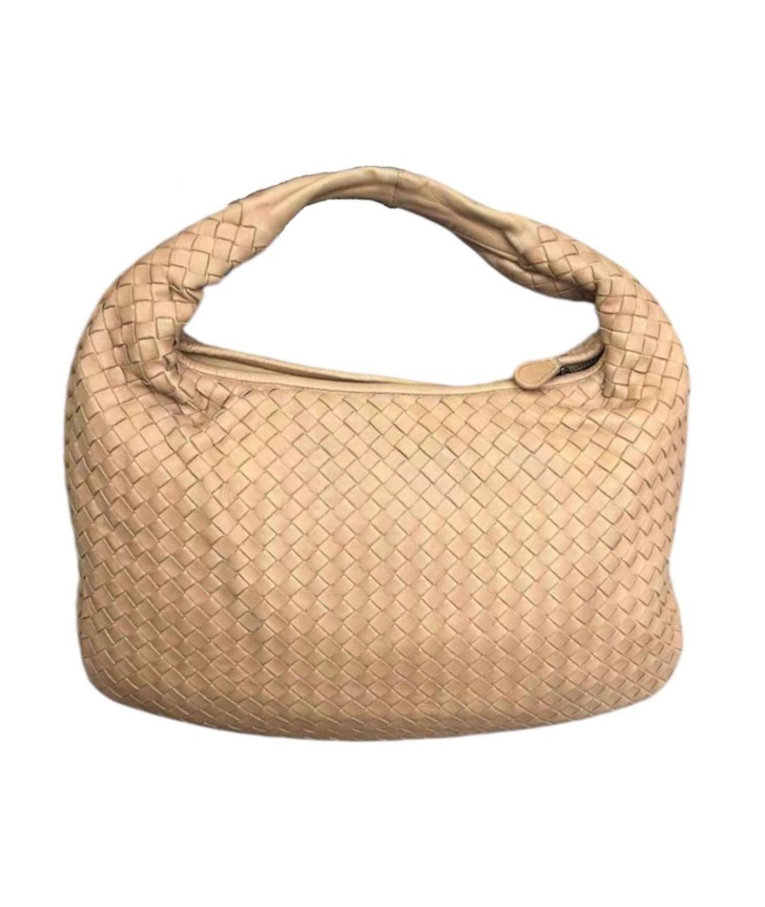 BOTTEGA VENETA Бежевая кожаная сумка с короткими ручками, фото 1