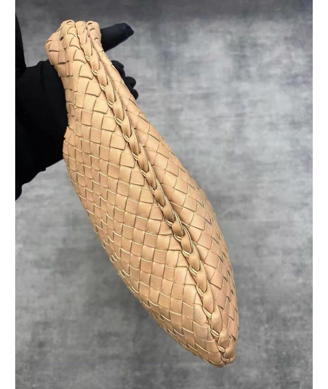 BOTTEGA VENETA Бежевая кожаная сумка с короткими ручками, фото 7