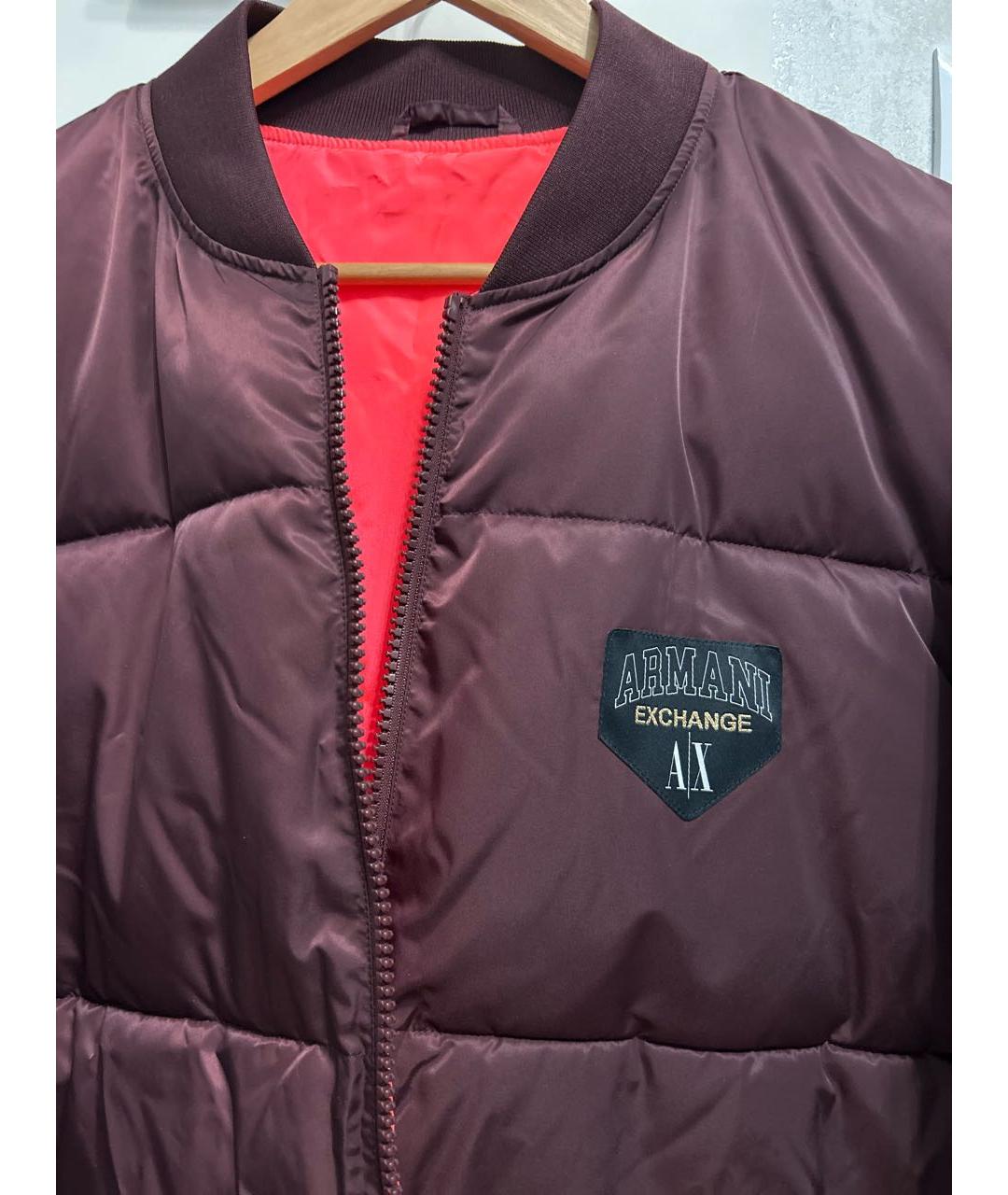 ARMANI EXCHANGE Бордовая полиэстеровая куртка, фото 4