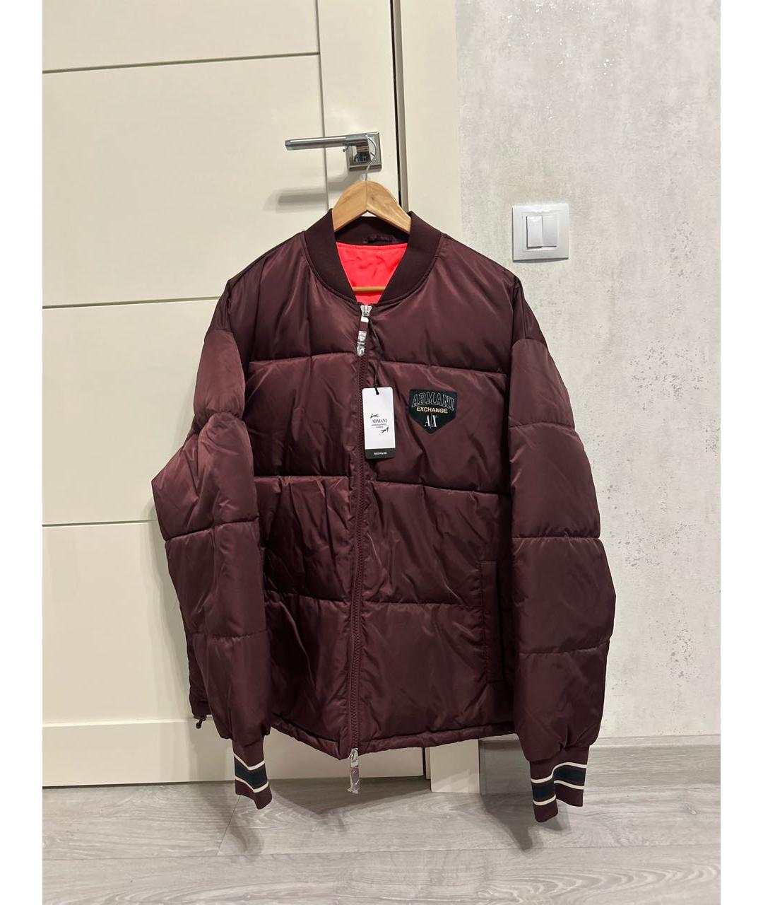 ARMANI EXCHANGE Бордовая полиэстеровая куртка, фото 8