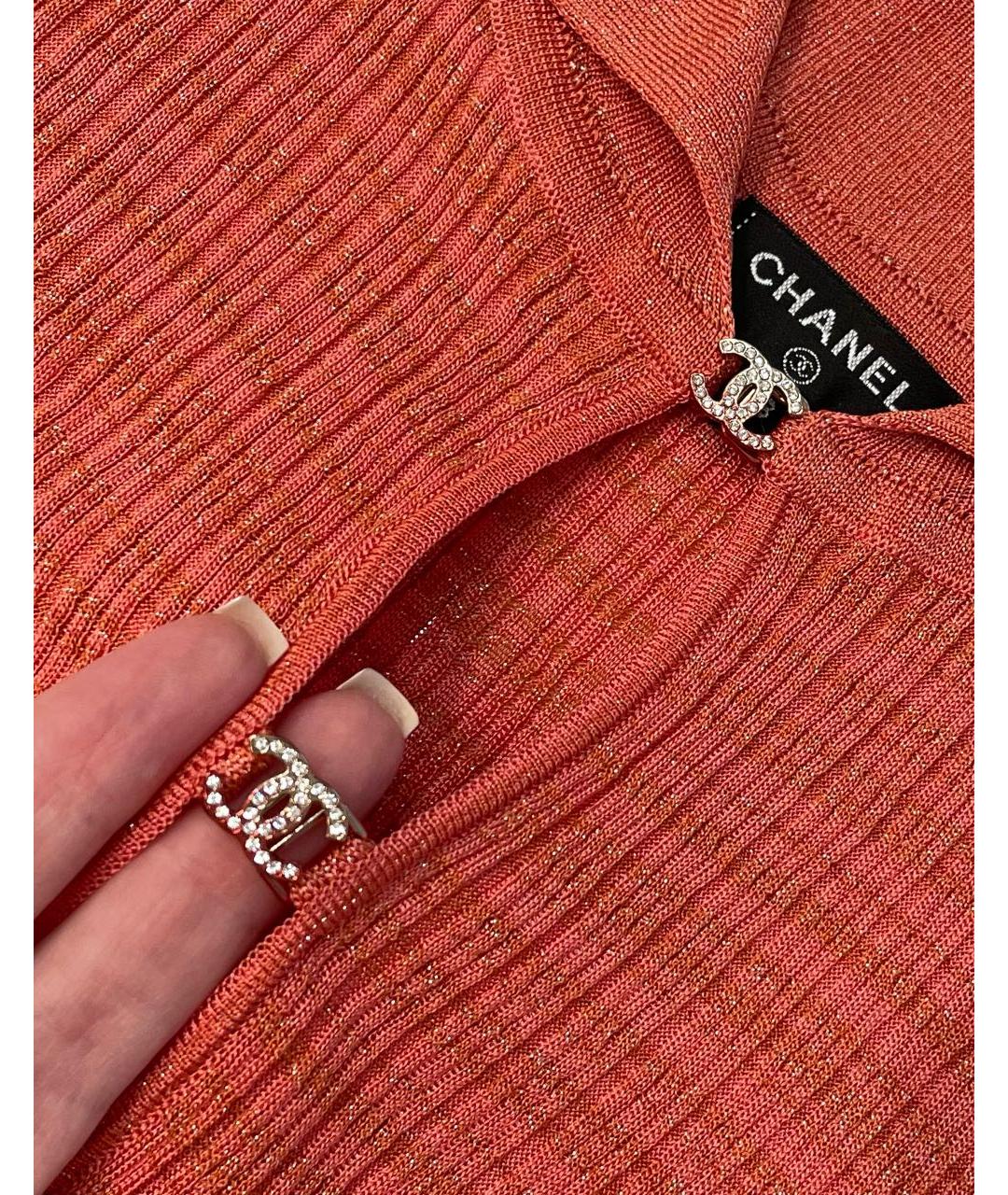 CHANEL Коралловая вискозная футболка, фото 3
