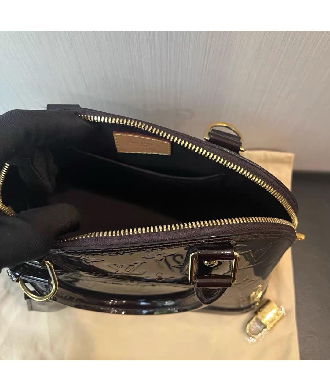 LOUIS VUITTON Черная кожаная сумка с короткими ручками, фото 4