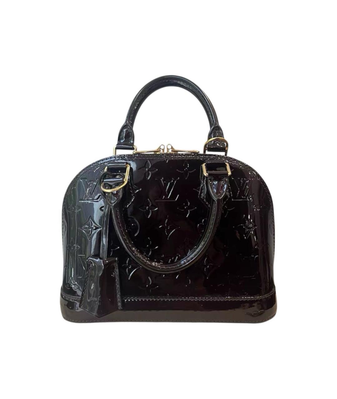 LOUIS VUITTON Черная кожаная сумка с короткими ручками, фото 1