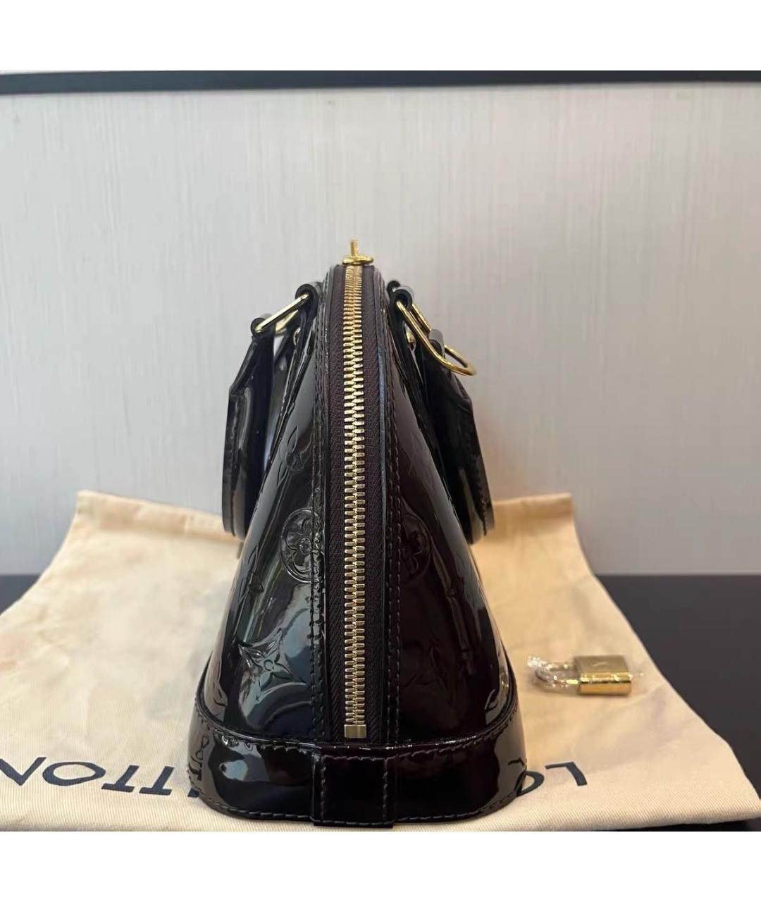 LOUIS VUITTON Черная кожаная сумка с короткими ручками, фото 7