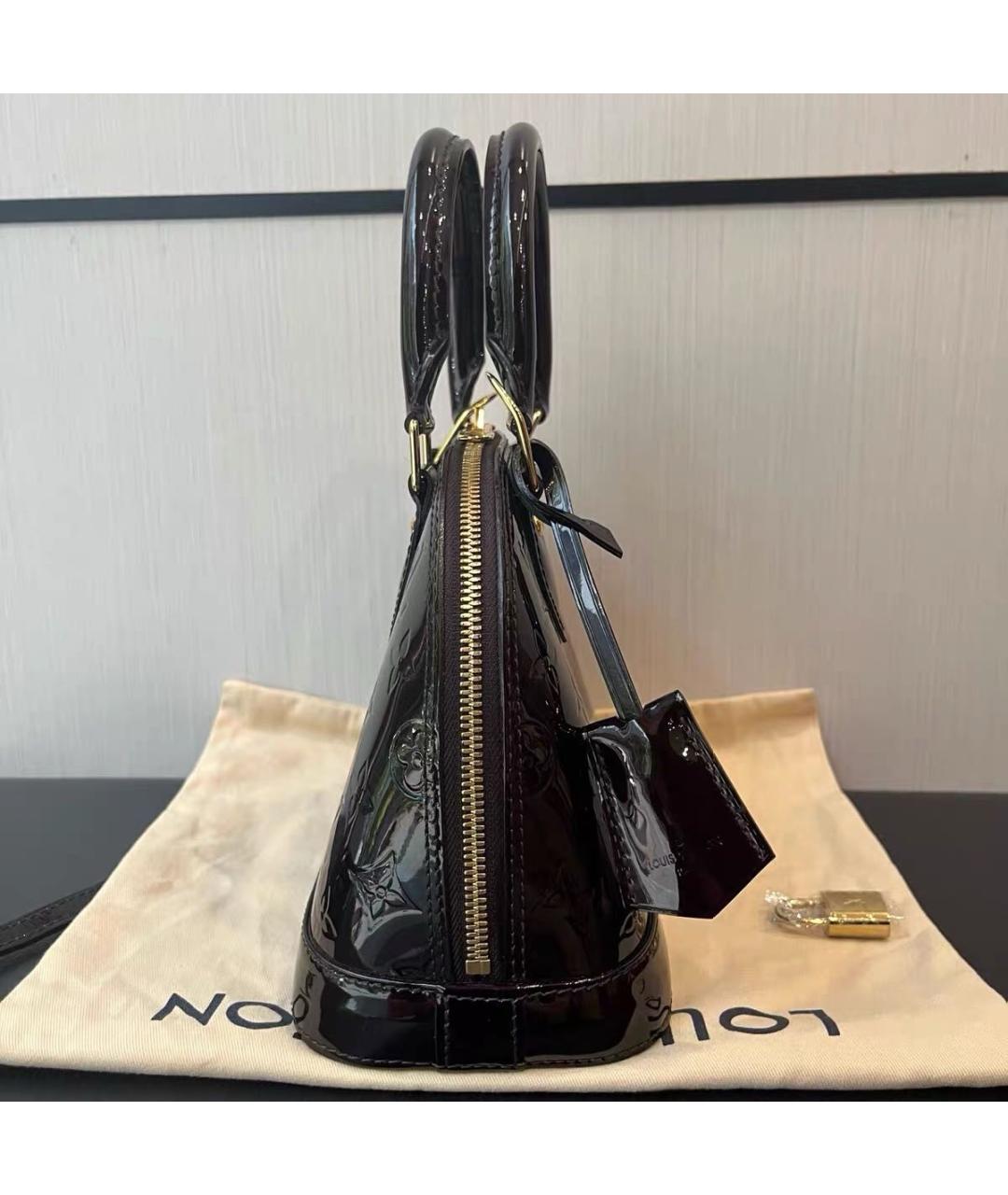 LOUIS VUITTON Черная кожаная сумка с короткими ручками, фото 8