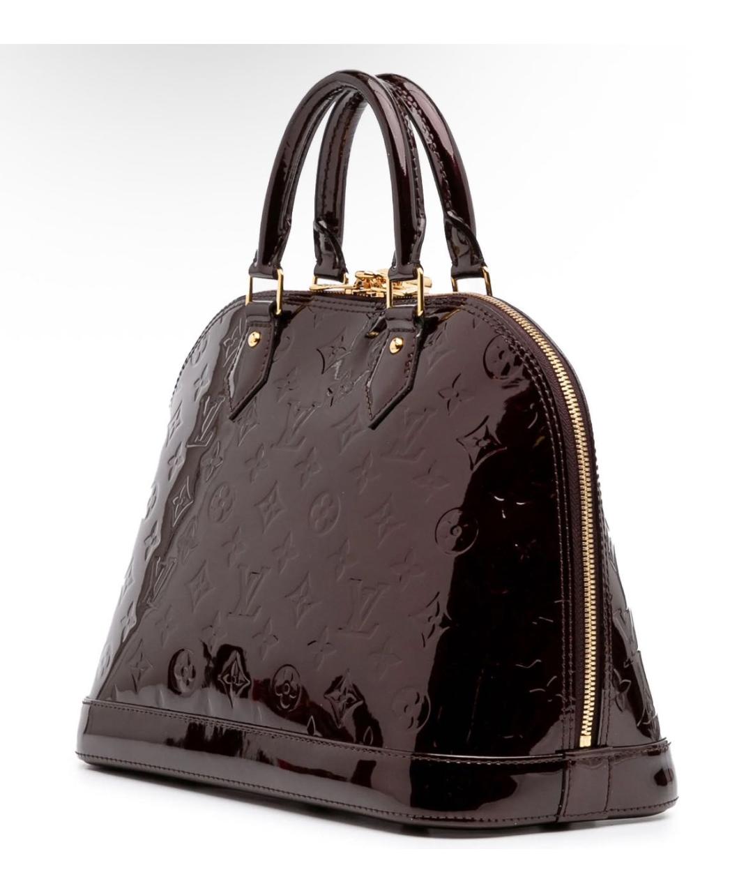 LOUIS VUITTON Бордовая сумка с короткими ручками из лакированной кожи, фото 2