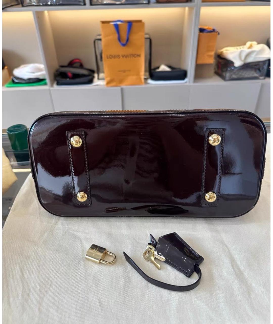 LOUIS VUITTON Бордовая сумка с короткими ручками из лакированной кожи, фото 6
