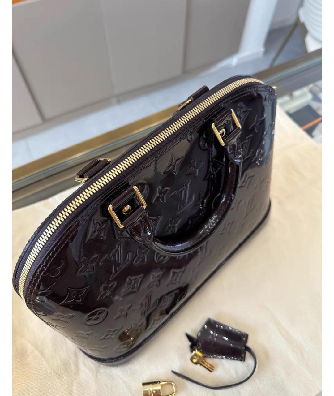 LOUIS VUITTON Бордовая сумка с короткими ручками из лакированной кожи, фото 7