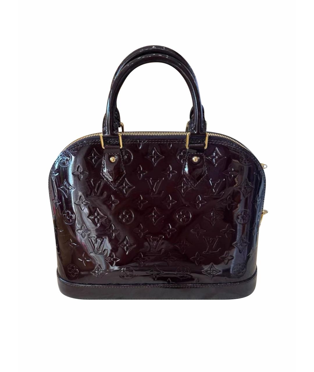 LOUIS VUITTON Бордовая сумка с короткими ручками из лакированной кожи, фото 1
