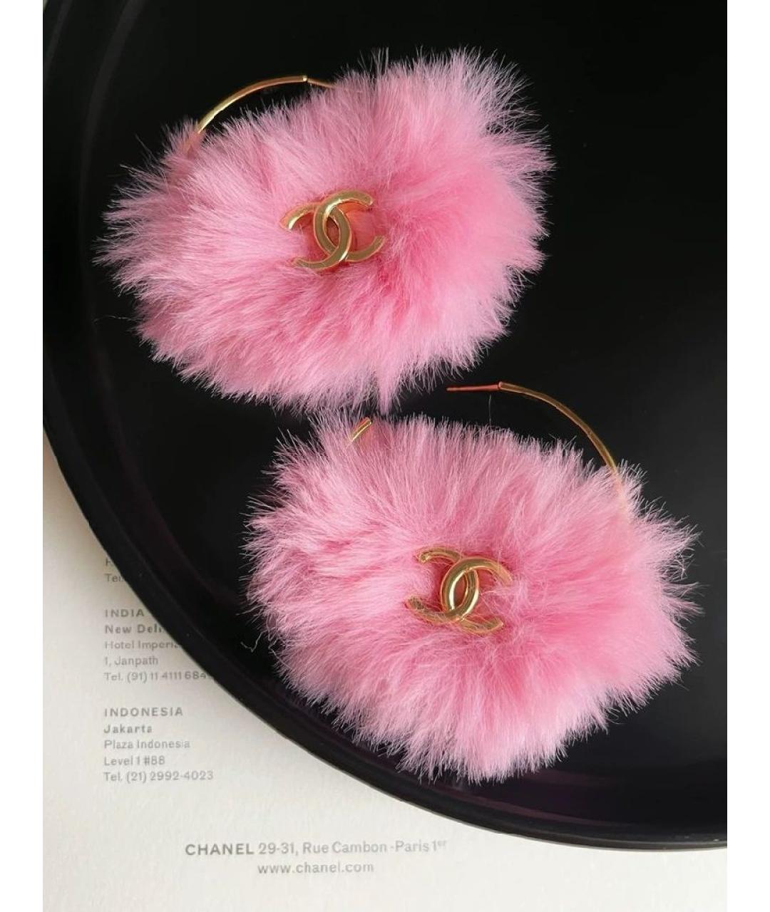CHANEL Розовые серьги, фото 2