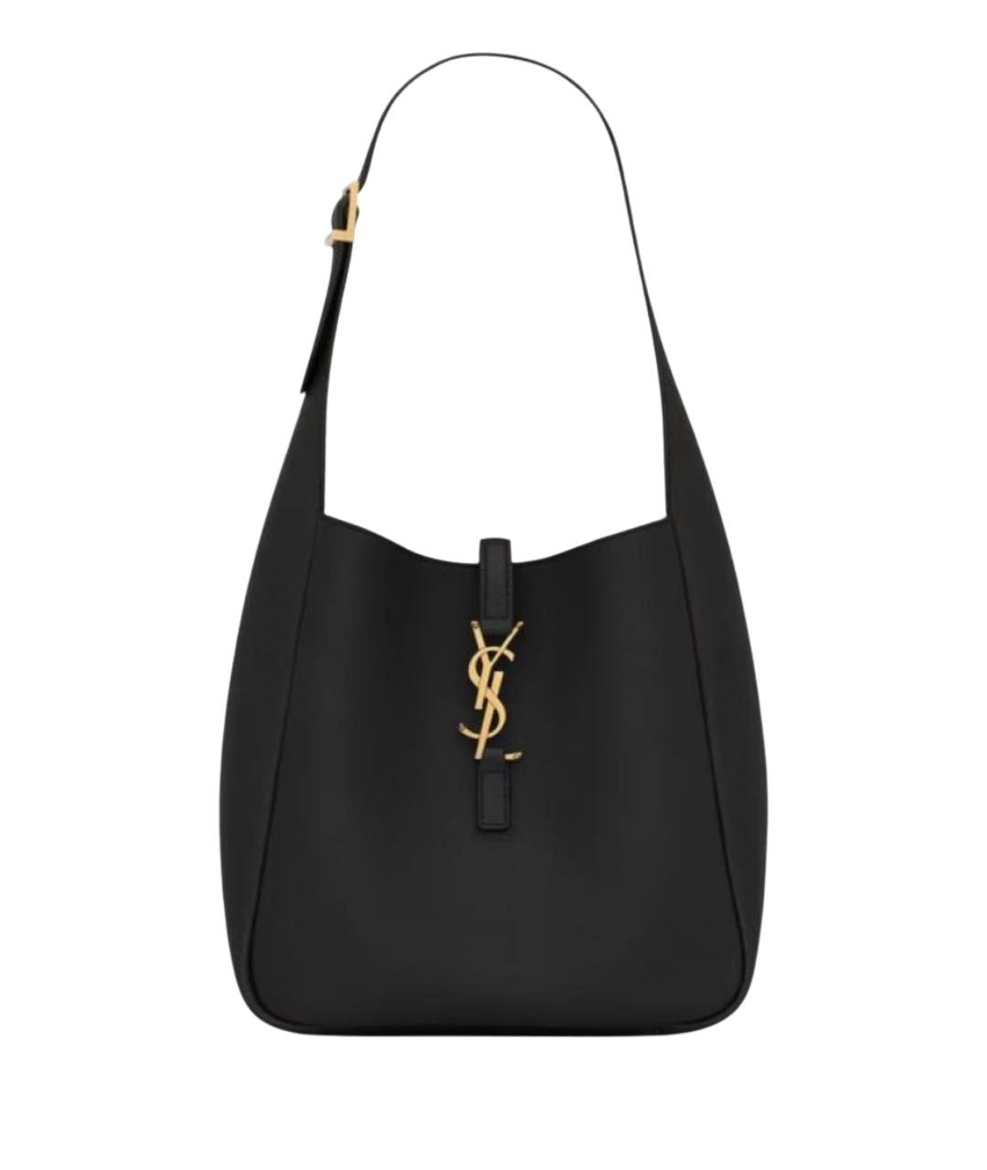 SAINT LAURENT Черная кожаная сумка с короткими ручками, фото 1