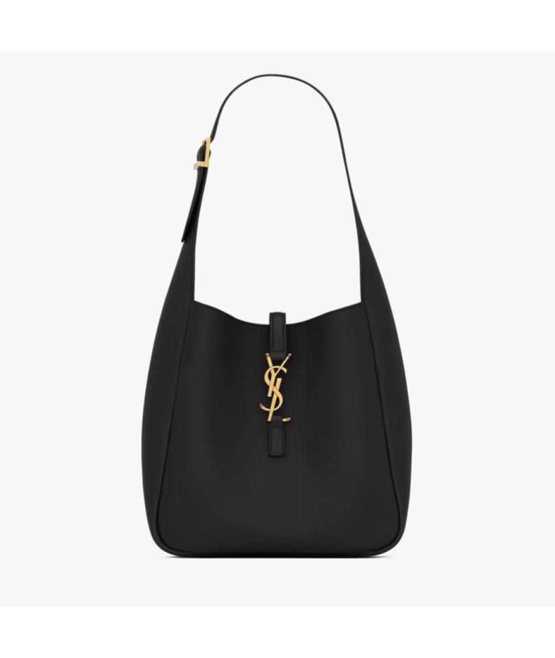 SAINT LAURENT Черная кожаная сумка с короткими ручками, фото 5