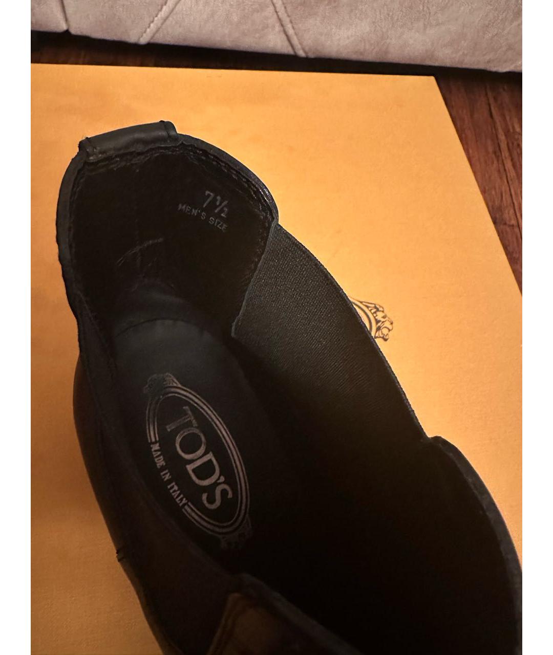 TOD'S Черные кожаные высокие ботинки, фото 7