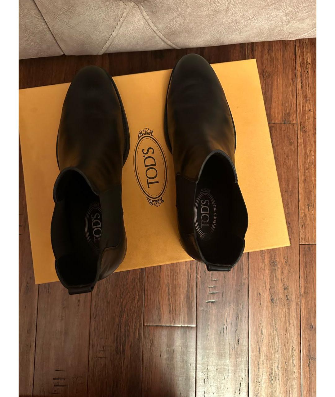 TOD'S Черные кожаные высокие ботинки, фото 3