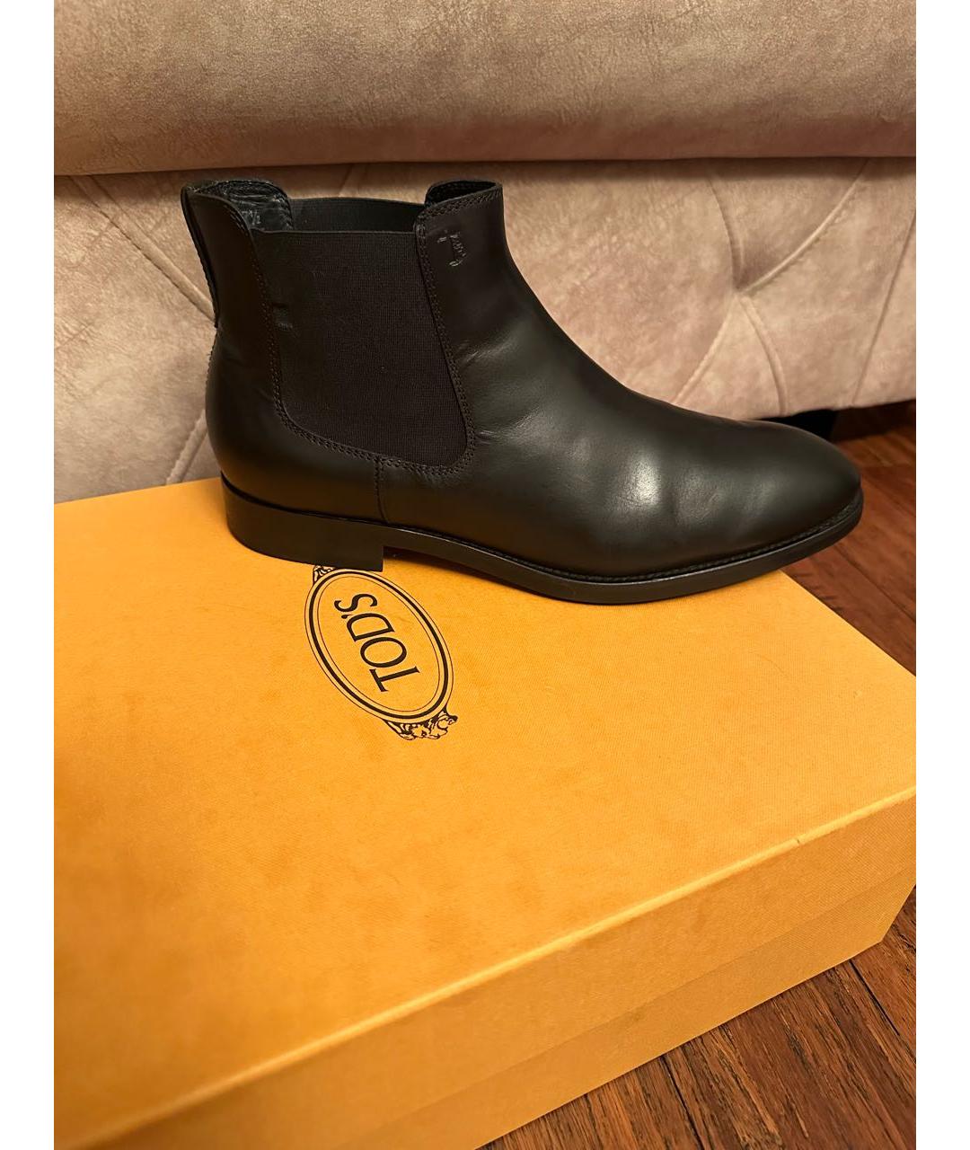TOD'S Черные кожаные высокие ботинки, фото 9