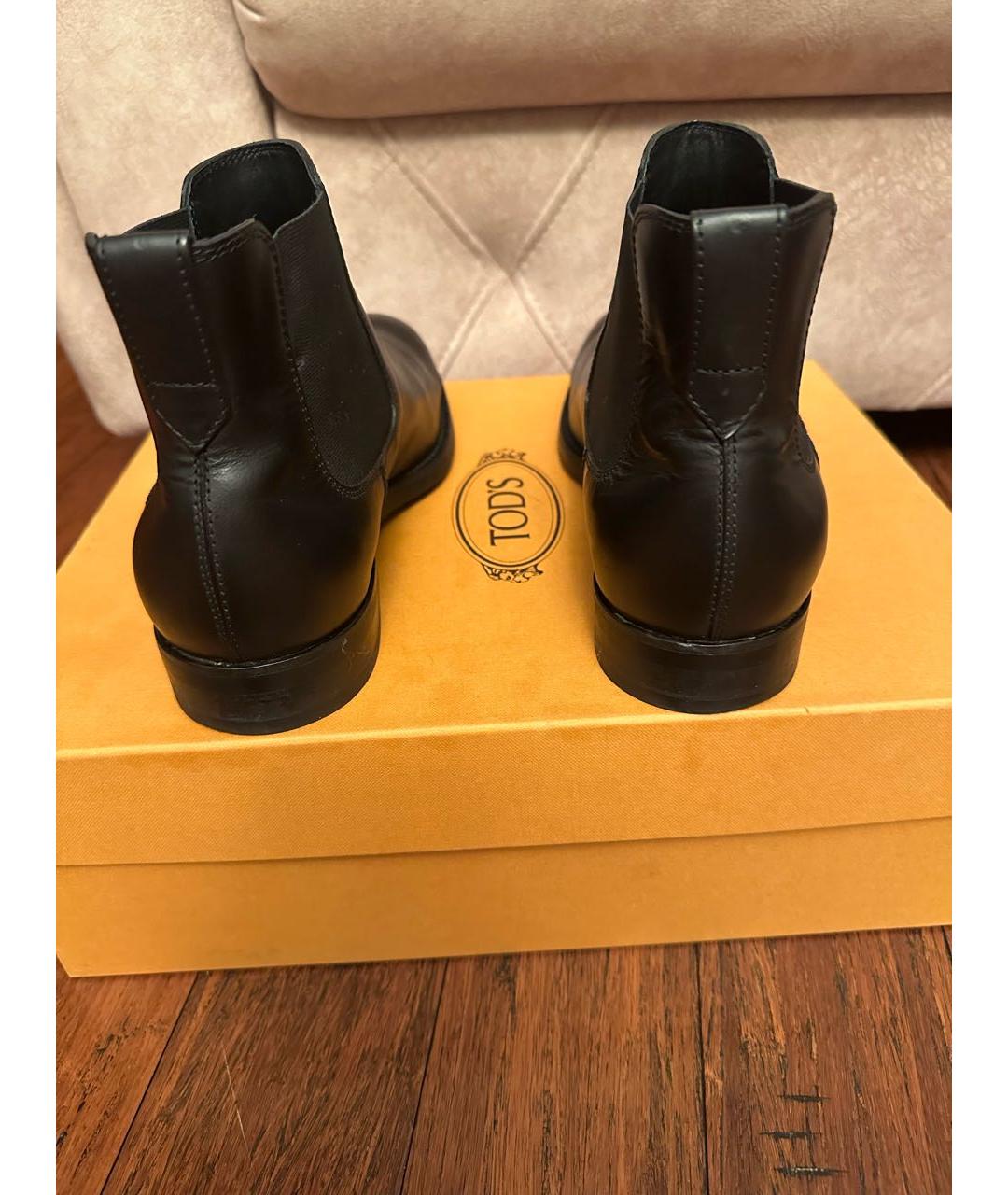 TOD'S Черные кожаные высокие ботинки, фото 4