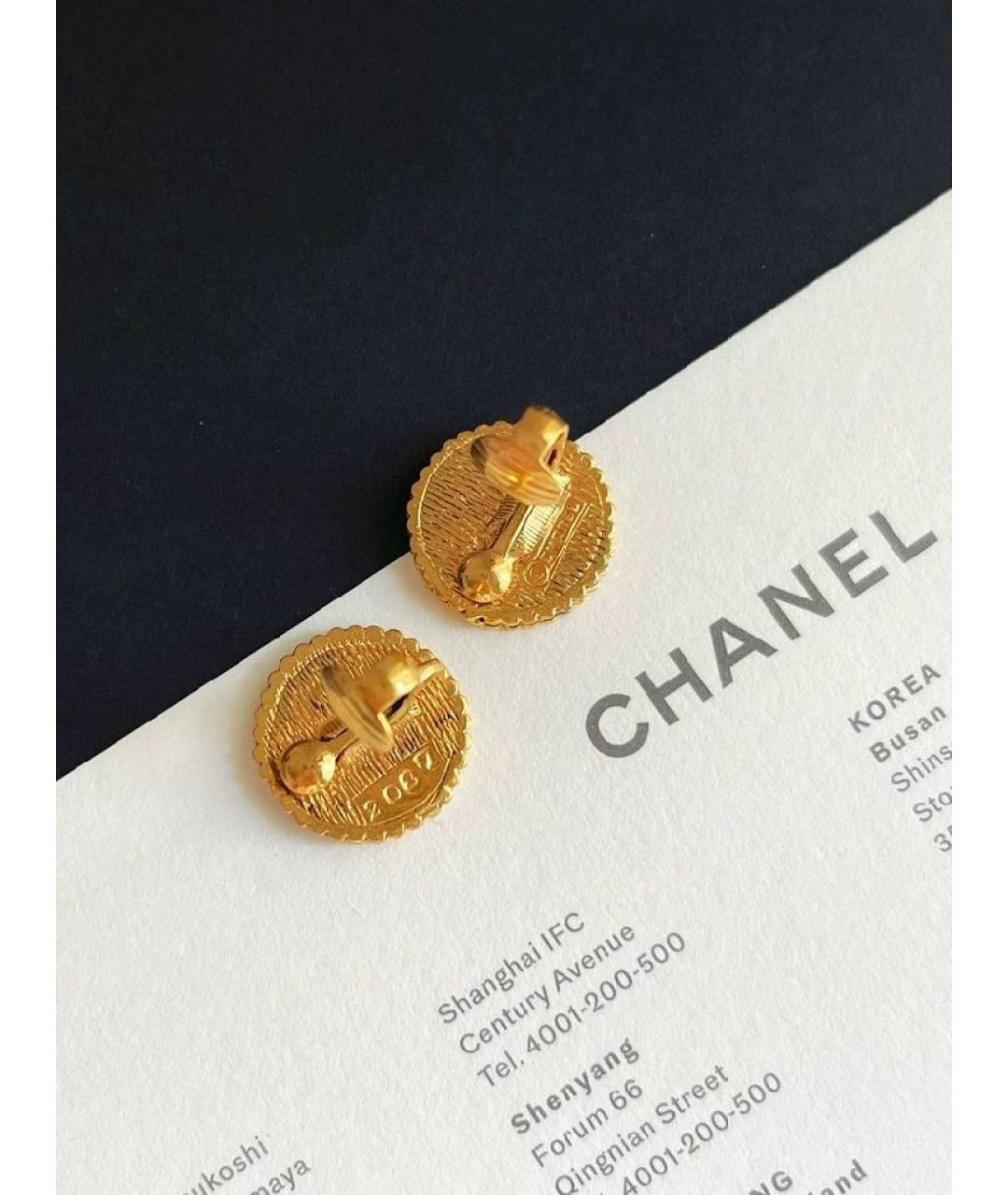 CHANEL Золотые металлические клипсы, фото 4