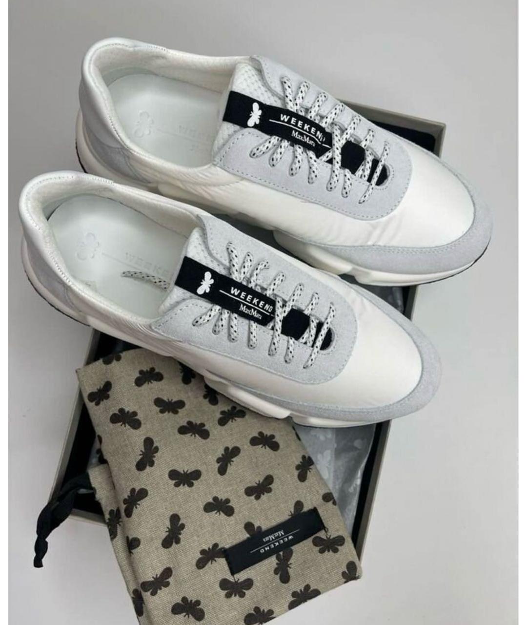 WEEKEND MAX MARA Белые кожаные кроссовки, фото 7
