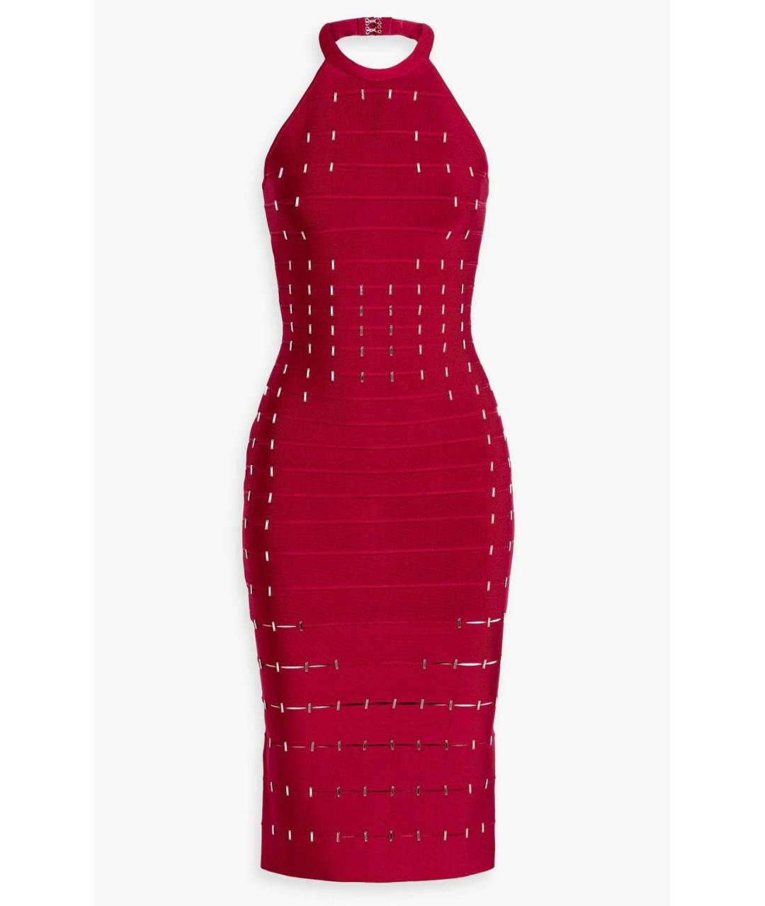 HERVE LEGER Красное коктейльное платье, фото 4