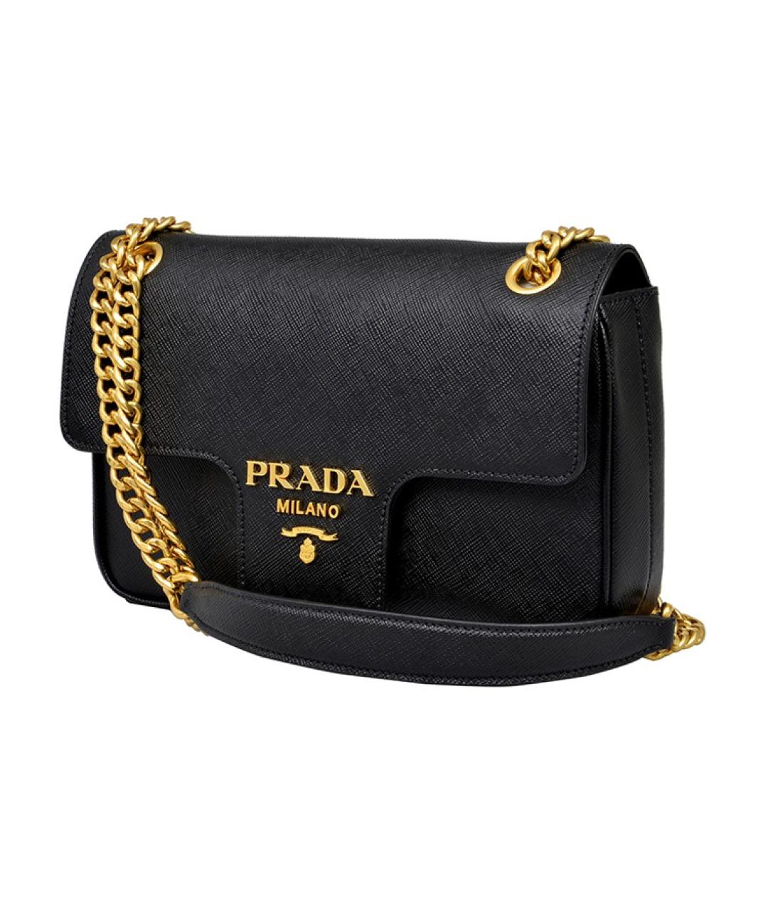 PRADA Черная кожаная сумка через плечо, фото 4