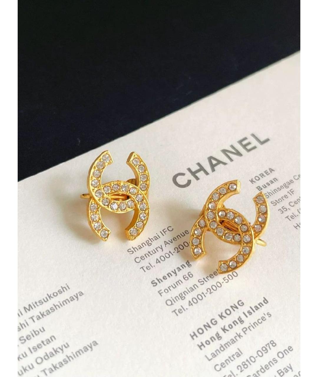 CHANEL Золотые металлические клипсы, фото 2