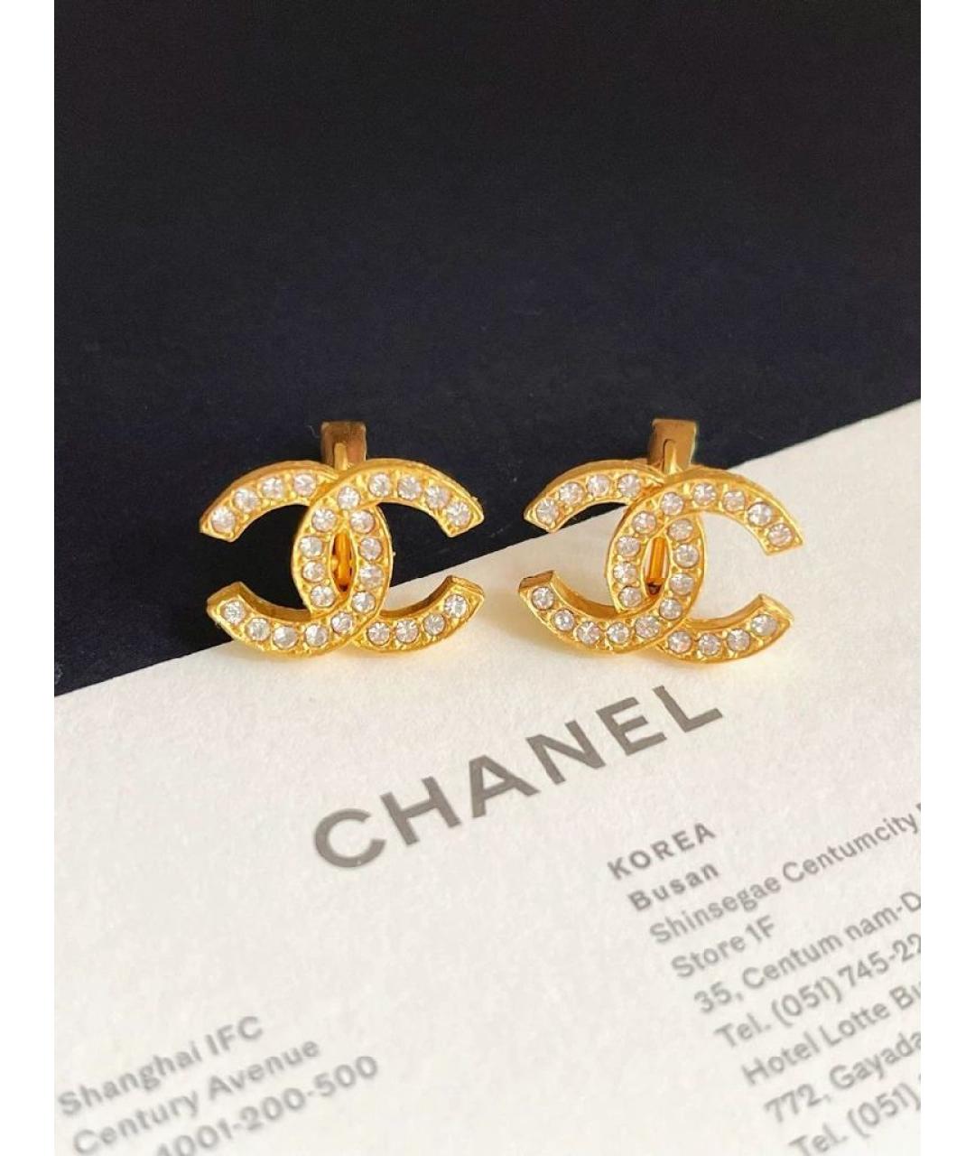 CHANEL Золотые металлические клипсы, фото 4