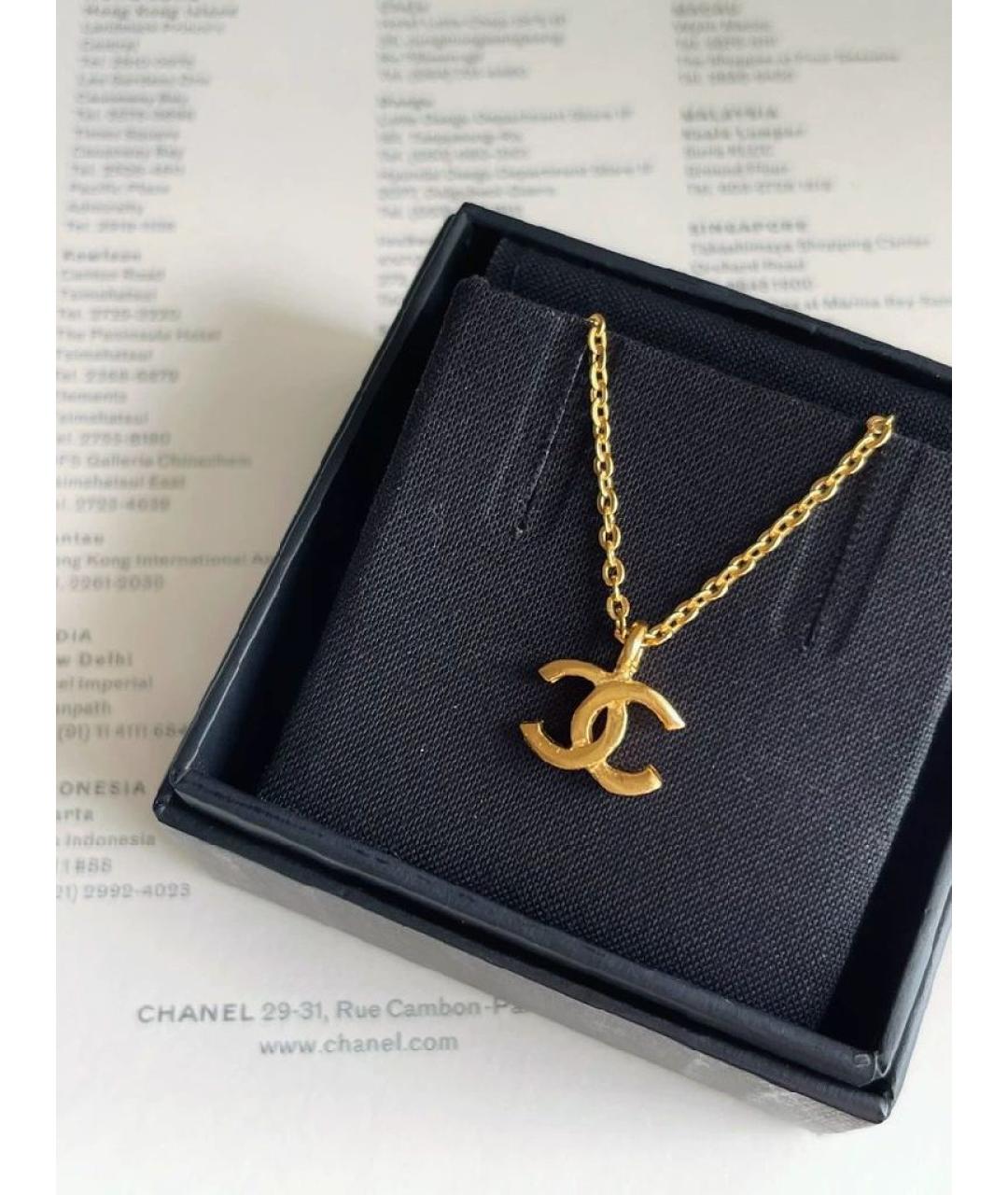 CHANEL Золотая металлическая подвеска, фото 4