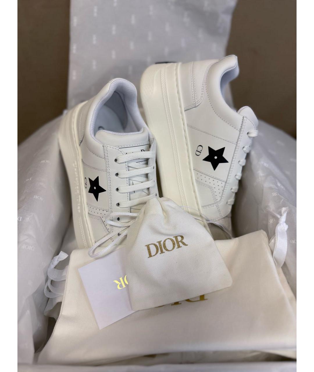 CHRISTIAN DIOR Белые кожаные кроссовки, фото 5