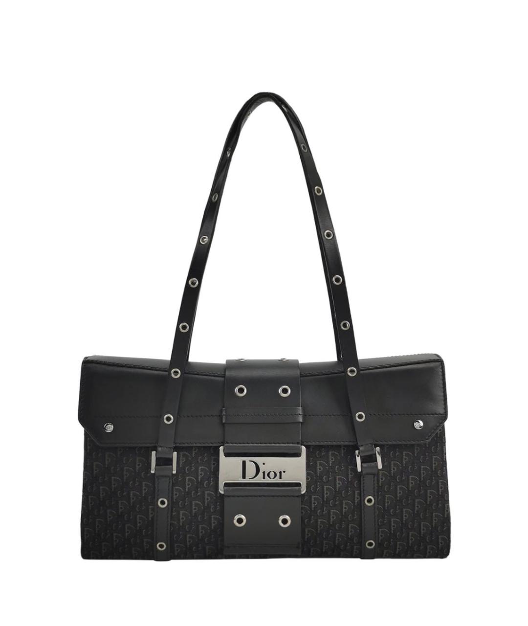 CHRISTIAN DIOR Черная кожаная сумка с короткими ручками, фото 1