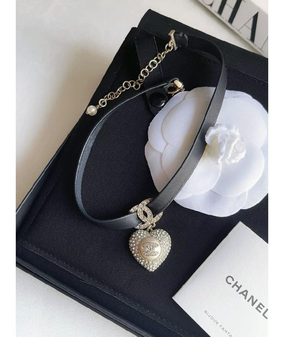 CHANEL Черный кожаный чокер, фото 6