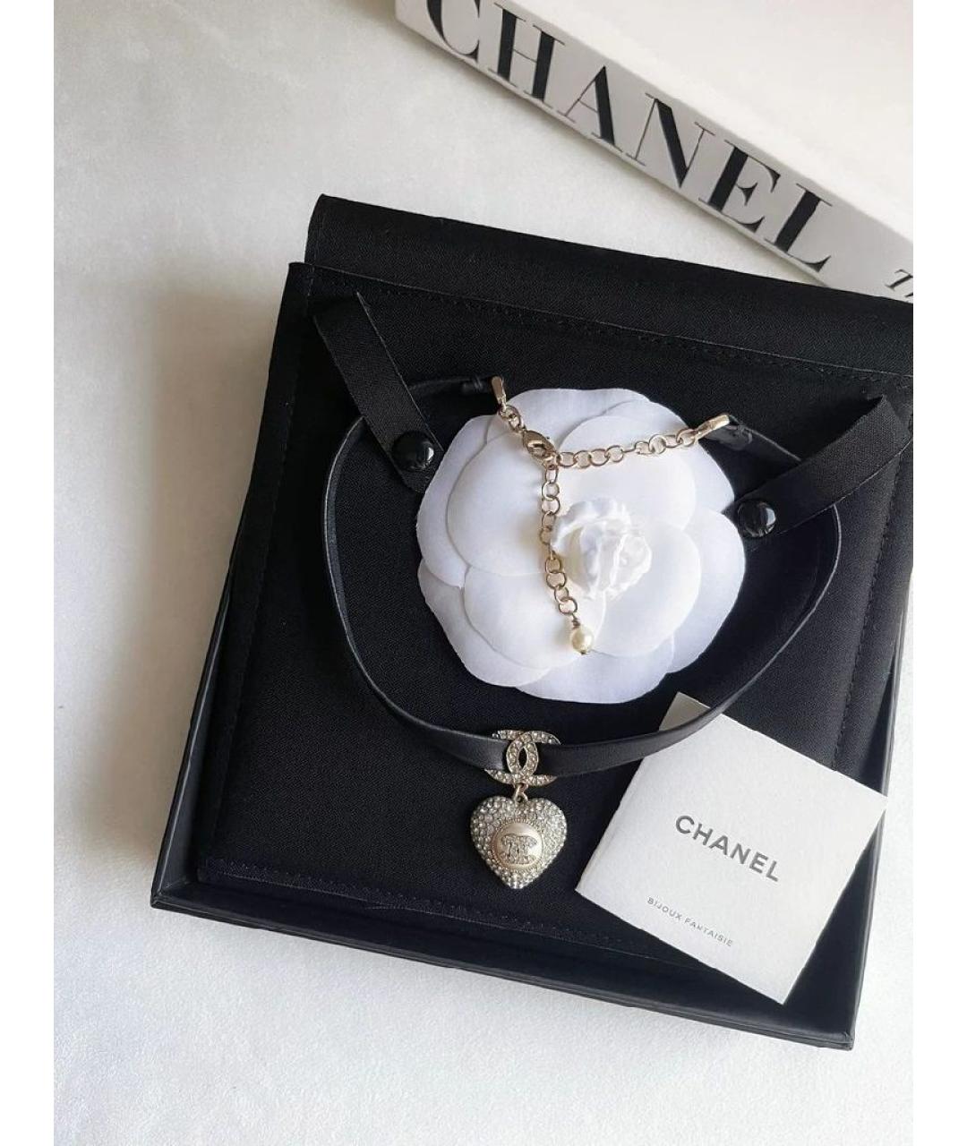 CHANEL Черный кожаный чокер, фото 3
